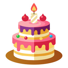 birthday cake isolated on white Background