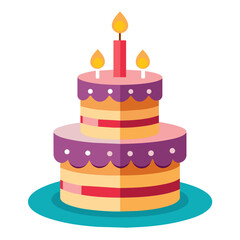 birthday cake isolated on white Background