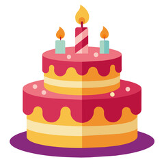 birthday cake isolated on white Background