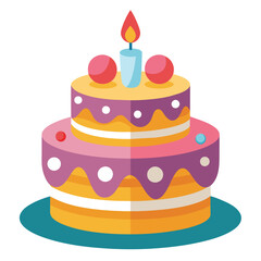 birthday cake isolated on white Background