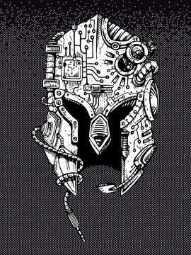 Vector illustration of futuristic spartan warrior helmet.