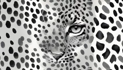 Foto op Canvas Modern Realistic Leopard. Animal Print Fashion. Gray Animal Prints Background. Geometric. Retro Grunge Repeatable. Watercolor Abstract. Monochrome Drawing. © ahmad05