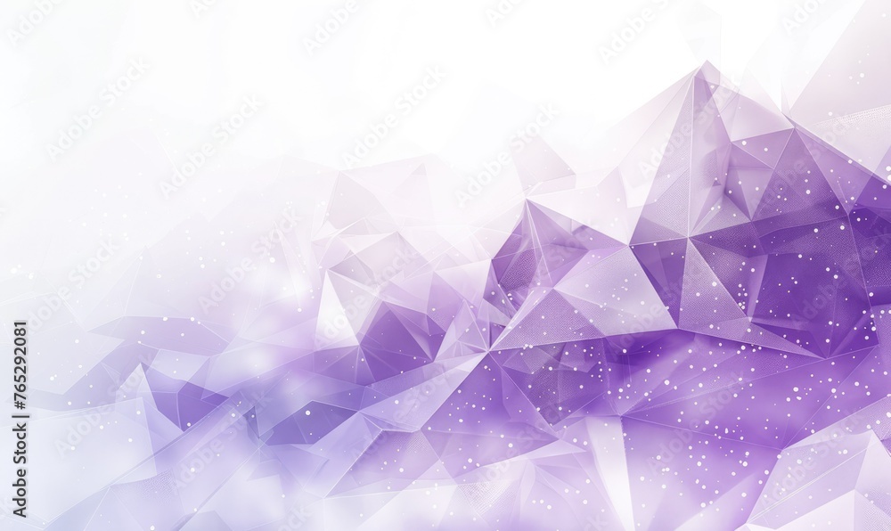 Aufkleber soft purple and white polygonal design background - the calming shades of purple and white merge to 