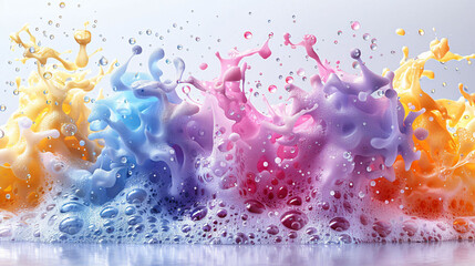Colorful soap bubbles on water, concept: joy and simple pleasures.
