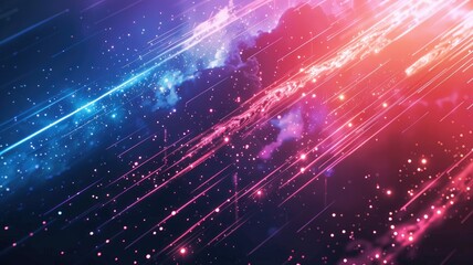 Vibrant light beams in pink and blue hues - A dazzling image of intersecting light beams in pink and blue colors, representing speed, energy, and digital motion
