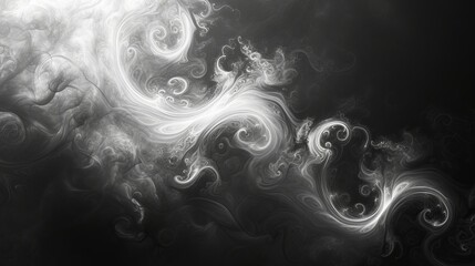 A black and white image of a swirling mass of white and gray