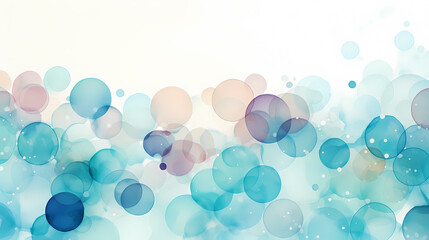 Seamless pattern with pastel watercolor dots in various sizes