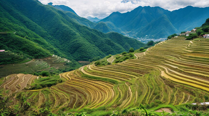 Fototapeta premium rice terraces in island