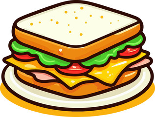 Sandwich illustration artificial intelligence generation.