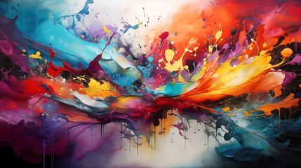 Foto op Plexiglas Abstract colorful oil paint © Han