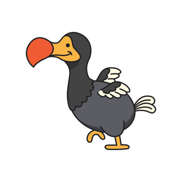 Cute cartoon Dodo bird vector illustration.