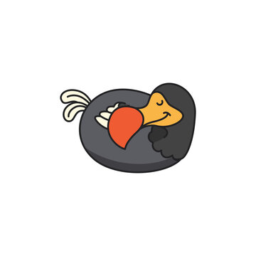recommend clip art: Cute Dodo bird sleeping vector illustration