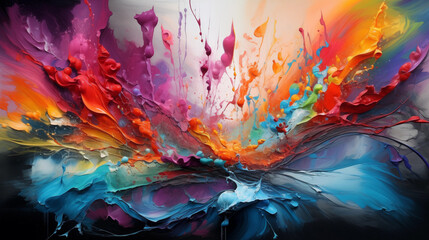 Abstract colorful oil paint