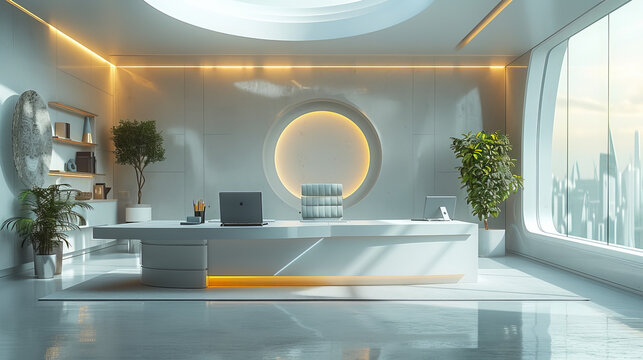 Kist with Soft-Tip Pens: Bright Sleek Desk Front Side View