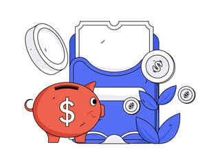 Holiday shopping people doing e-commerce online shopping flat vector concept operation hand drawn illustration
