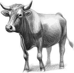 Cow illustration artificial intelligence generation.