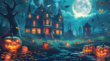halloween background with pumpkin