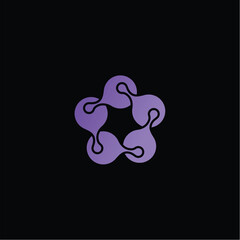 pentagon molecules simple symbol logo vector