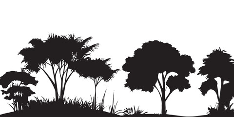 collection of pine tree silhouettes