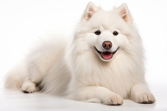 Samoyed isolated on white background.