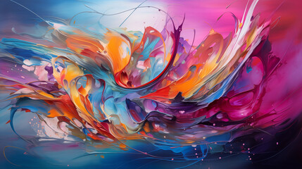 Abstract colorful oil paint