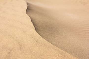 Sand dunes in Yazd, Iran. Close up of natural texture. 