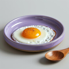 Vibrant Violet Egg Poacher & Breakfast Plate Set