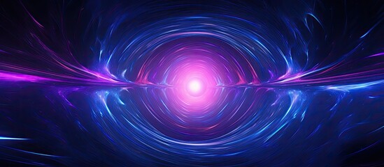 An abstract background featuring shades of dark blue and purple with a glowing light at the end