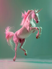 Majestic Pink Unicorn in Mid-Prance