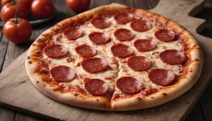 A slice of pepperoni pizza with a delightfully cheesy twist