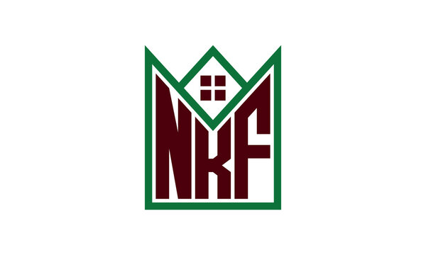 NKF initial letter builders real estate logo design vector. construction, housing, home marker, property, building, apartment, flat, compartment, business, corporate, house rent, rental, commercial