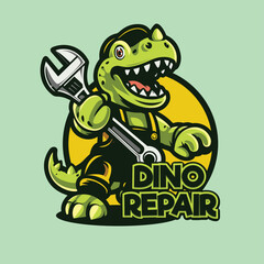 Mechanic Dino Mascot Logo, Unlocking Potential in Automotive Services