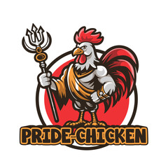 Fried Chicken King Mascot: A Cool and Elegant Logo for Restaurants, Fried Chicken Brands, and More