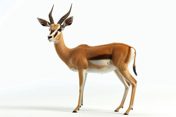 A Antelope 3d render white background. Cute animal vocabulary for kindergarten children concept.