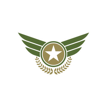 army falcon wing badge icon vector illustration