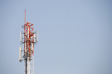 Cell phone tower and high speed internet network. Signal antenna.
