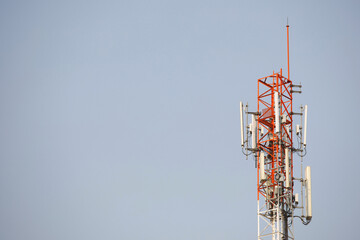 Cell phone tower and high speed internet network. Signal antenna.