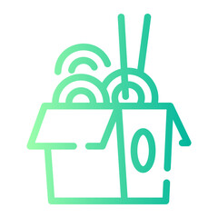 noodles Line Gradient Icon