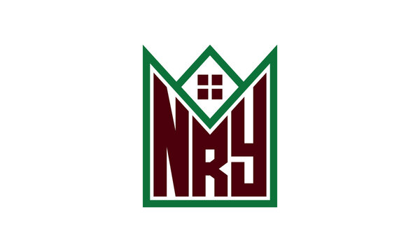 NRY initial letter builders real estate logo design vector. construction, housing, home marker, property, building, apartment, flat, compartment, business, corporate, house rent, rental, commercial