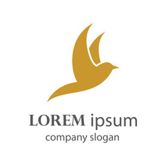 Obraz premium logo design of a flying dove flapping its wings