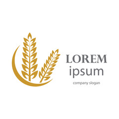 wheat and rice farming logo design