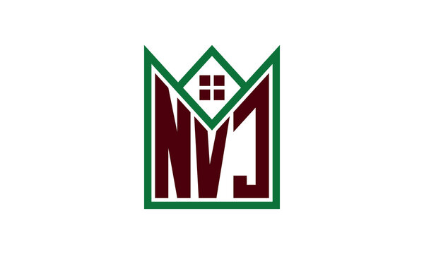 NVJ initial letter builders real estate logo design vector. construction, housing, home marker, property, building, apartment, flat, compartment, business, corporate, house rent, rental, commercial