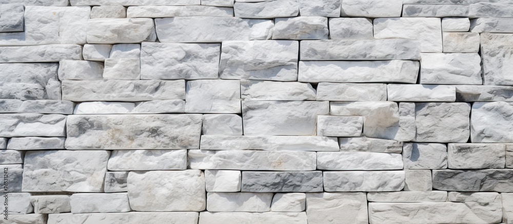 Aufkleber a monochrome closeup of a grey brick wall showcasing the rectangular pattern of the brickwork. this 