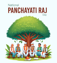 Indian Panchayati raj day - obrazy, fototapety, plakaty