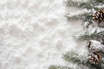 雪とモミの木と松ぼっくり　Snow, fir trees and pine cones