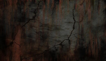 cracked dark concrete wall background image dark smoke on the cracked cement - obrazy, fototapety, plakaty