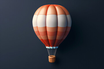 Obraz premium Hot air balloon 3D icon, travel and vacation concept illustration