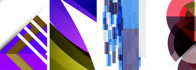 Fototapeta premium Minimal geometric abstract background with circles, lines and triangles