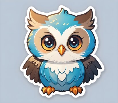 cartoon owl sticker 