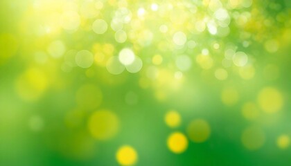 Fototapeta na wymiar spring or summer background green and yellow blurred abstract background with magic lights